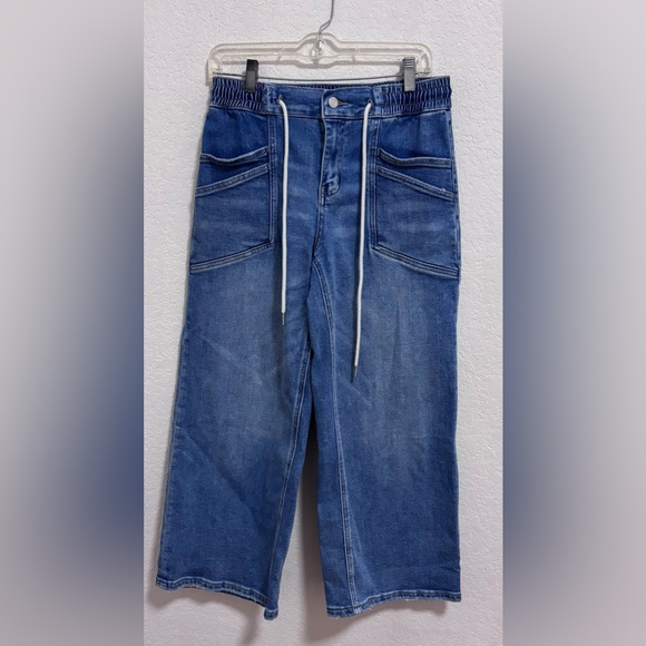 Vervet Reassure - High Rise Drawstring Wide Leg Jeans - Picture 3 of 8